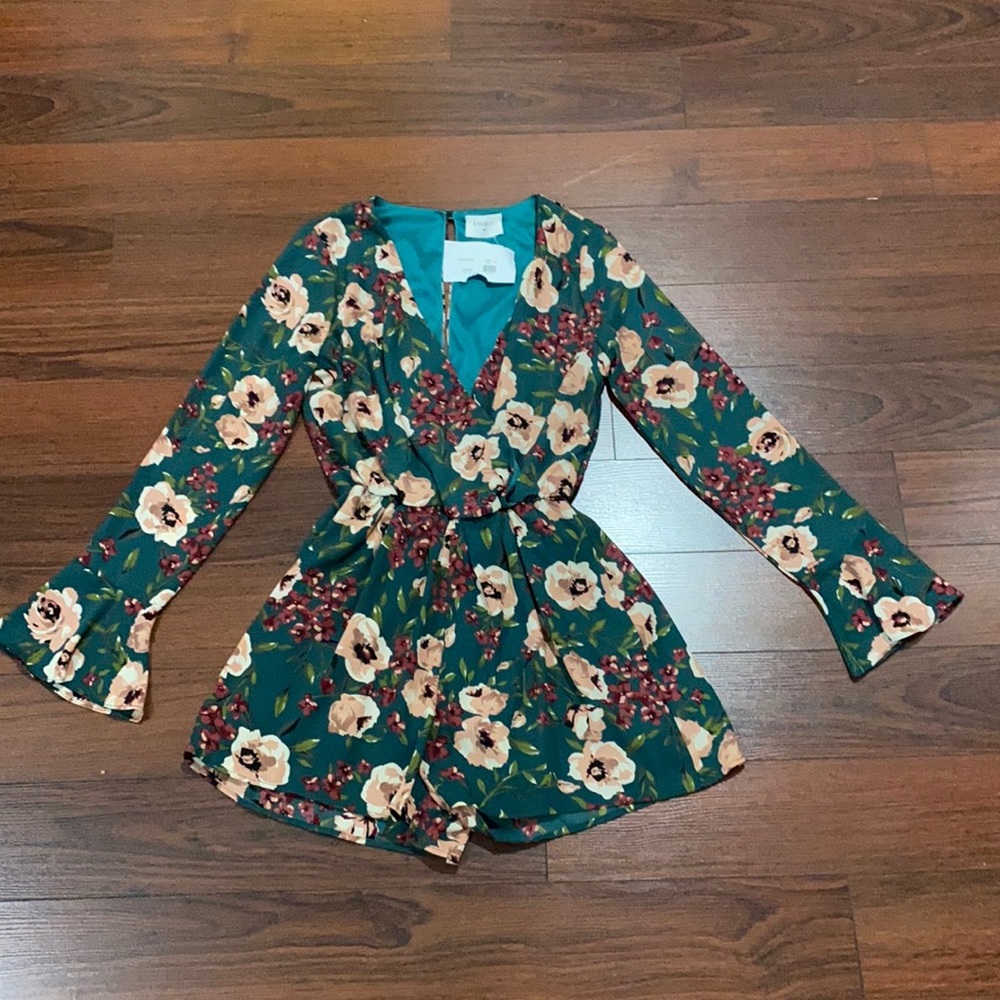 Everly teal romper